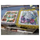 (2) SATIN SOUVENIR PILLOW COVERS