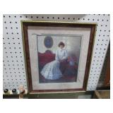 FRAMED VICTORIAN LADY PRINT