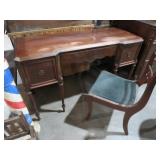 ANTIQUE VANITY DRESSER W/ CHAIR - 1DWR/2DR