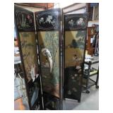 4 PANEL EMBOSSED ORIENTAL ROOM DIVIDER