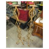 PAIR HEAVY BRASS CANDLESTICK STANDS