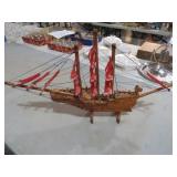 HANDCARVED WOOD SHIP MODEL