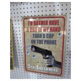METAL SECOND AMENDMENT ADV. SIGN
