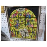VTG 1975 MARC CHAGELL JUDAICA HEBREW CROSSTITCH