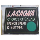 VTG CARDBOARD LASAGNA SIGN