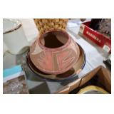 POTTERY BOWL & VASE BOWL IS CHIPPED