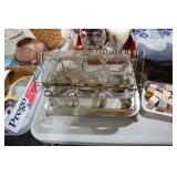 VINTAGE RECORD STAND, SILVERPLATE HOLDER