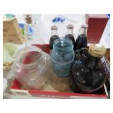 COLL. VTG GLASS JARS, JUGS & BOTTLES