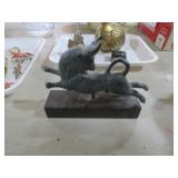 VTG BRONZE LIKE BULL ON MARBLE STAND