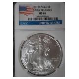 2015 1 OZ .999 SILVER EAGLE GRADED MS69
