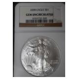 2008 1 OZ .999 SILVER EAGLE GEM UNCIRCULATED