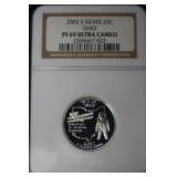 2002 S OHIO SILVER QUARTER 90% PF69UC