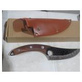 DAMASCUS STILL FIXED BLADE KNIFE W/ SHEATH