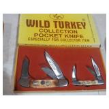 PAIR BONE HANDLE WILD TURKEY POCKET KNIVES W/BOX
