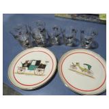 VTG HY ALYN CAR PLATES & LIBBEY CARRIAGE GLASSES