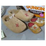 (2) PAIRS HANDCARVED WOOD DUTCH CLOGS
