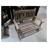 VTG WOOD CHILDS ROCKING BENCH