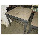 WROUGHT IRON SLATE TILED  PATIO SIDE TBL