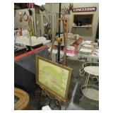 BRASS PICTURE EASEL W/ FROG PICTURE
