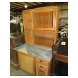 ANTIQUE OAK 2PC HOOSIER STYLE CABINET 5 DWR / 4DR