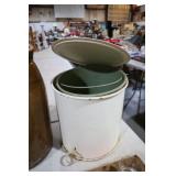 ANTIQUE METAL TRASH BIN