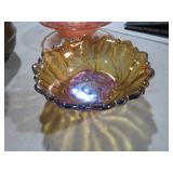 VTG MARIGOLD CARNIVAL GLASS BOWL