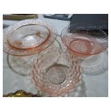 (3) PINK DEPRESSION BOWLS