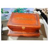 2 LEATHER CASE DOMINOES SETS