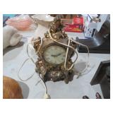 VTG ORNATE GOLD TABLE CLOCK