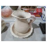 VTG POTTERY PITCHER & BOWL