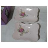 PAIR HANDPAINTED TRINKET DISHES