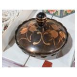BRASS BOTTOM BOWL W/ GLASS LID