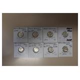 (8) ROOSEVELT DIMES VARIOUS DATES & MM 90%