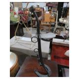VTG METAL HORSE HEIN STAND W/ HORSESHOE&LEAF ASHTR
