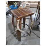 UNIQUE WOOD NATIVE AMERICAN  DECORATED STOOL