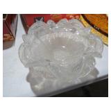 VTG MURANO STYLE BLOWN ART SILVERFLAKES ASHTRAY