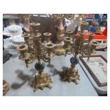 PAIR HEAVY BRASS ORNATE CANDLEBRAS