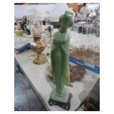 JADE LIKE ORIENTAL GEISHA STATUE