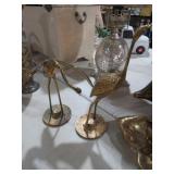PAIR SOLID BRASS CRANES