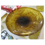 MID CENTURY TORTOISE ART GLASS BOWL