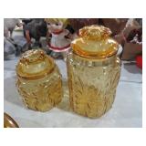 L.E SMITH AMBER CANNISTER SET