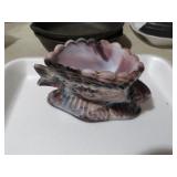 WEST MORELAND SLAG GLASS FISH BASKET