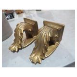 PAIR OF HEAVY RESIN WALL SCOUNCE SHELVES