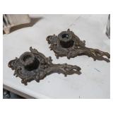 PAIR OF VINTAGE BRASS ORNATE CANDLE HOLDERS