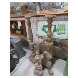 (3) NICE ORNATE RESIN CANDLE STICK STANDS