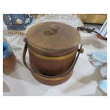 WOOD FIRKIN SUGAR BUCKET