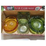 (4) VTG GLASS ASHTRAYS