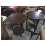 PAIR RD TIERED SIDE TABLES