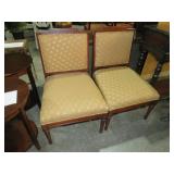 PAIR NICE WOOD FRAMED PADDED SIDE CHAIRS
