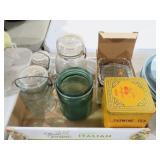COLL. GLASS JARS, TINS& TRINKET DISHES